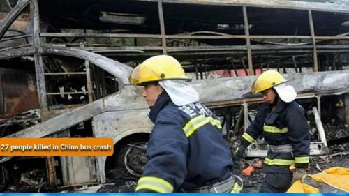 В Китае перевернулся «карантинный» автобус, 27 жертв