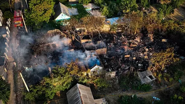 В Николаевской области из-за возгорания сухостоя горели восемь до...