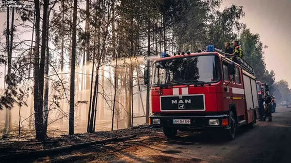 В Чернобыльской зоне продолжается ликвидация масштабного пожара