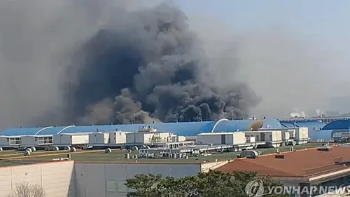 В Южной Корее произошёл пожар на заводе, десятки пострадавших