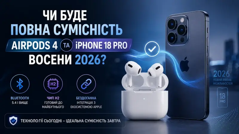 Чи буде повна сумісність AirPods 4 та iPhone 18 Pro восени 2026?