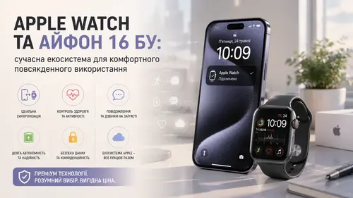 Apple Watch та Айфон 16 бу: сучасна екосистема для комфортного повсякденног...