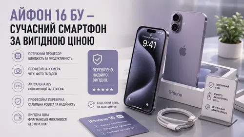 Айфон 16 бу — сучасний смартфон за вигідною ціною
