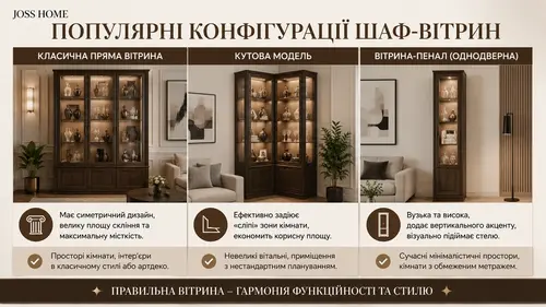 Популярні конфігурації шаф-вітрин