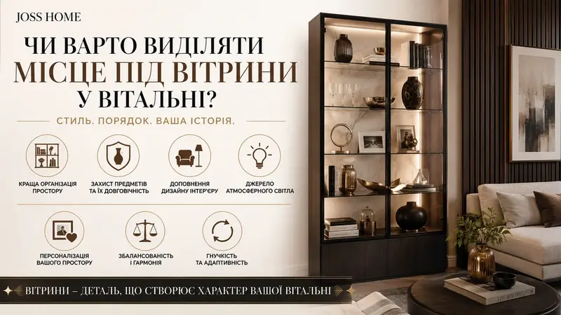 Чи варто виділяти місце під вітрини у вітальні