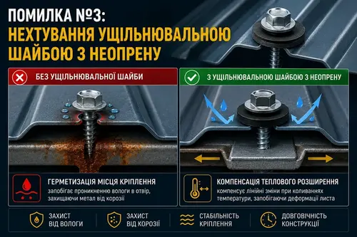 Помилка №3: нехтування ущільнювальною шайбою з неопрену