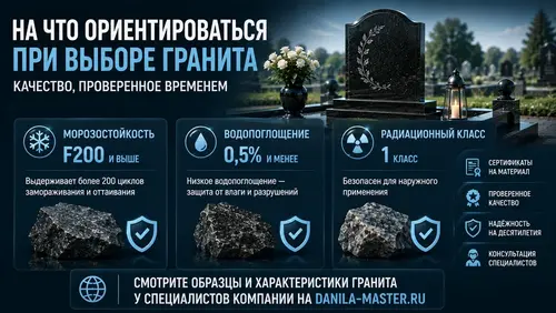 На что ориентироваться при выборе гранита для памятника