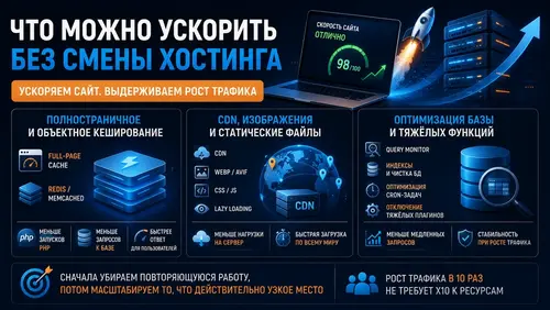 Что можно ускорить без немедленной смены хостинга